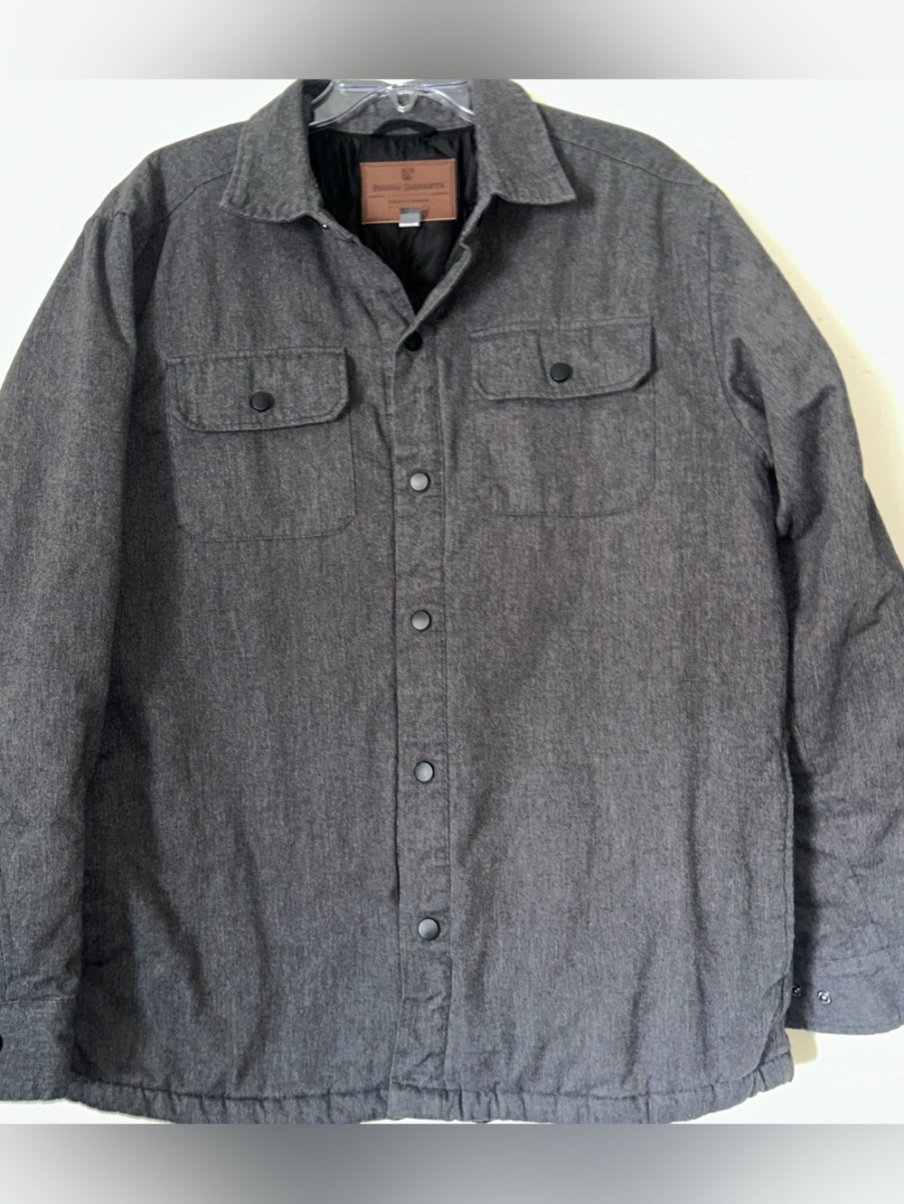Rugged Elements Men's Long Sleeve Snap Front Lined  Grey Jacket Sz Large